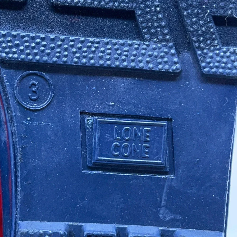 Lone Cone Kids Size 3 Red Navy Blue Waterproof Rubber Rain Boots New